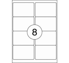 Benza Zelfklevende Etiketten op A4 Vel - 99,1 x 67,7 mm - 8 Stickers per vel - 100 vel - Ronde Hoek