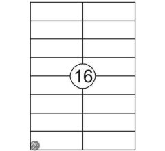 Benza Zelfklevende Etiketten op A4 Vel - 105 x 37 mm - 16 stickers per vel - 10 vel