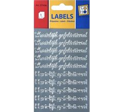 Peel off stickers - Hartelijk Gefeliciteerd - Zilver - 50 stuks