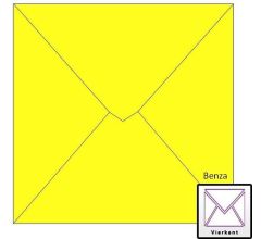 Benza Wenskaart Enveloppen - Vierkant 14 x 14 cm - Geel - 50 stuks