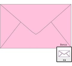 Benza Wenskaart Enveloppen - Langwerpig 16,2 x 11,4 cm = C6 - Baby Roze - 100 stuks