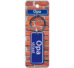 Paper Dreams Sleutelhanger Straatnaam Opa 9 Cm Staal Blauw
