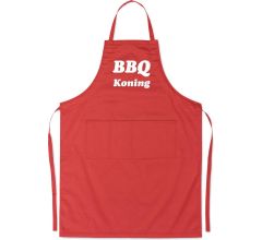 BBQ Koning - Luxe Schort Keukenschort met tekst - Rood