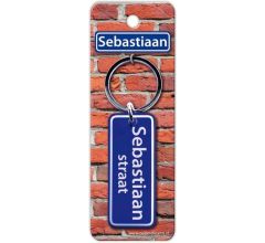 Paper Dreams Sleutelhanger Straatnaam Sebastiaan 9cm Staal Blauw
