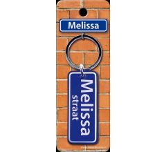 Paper Dreams Sleutelhanger Straatnaam Melissa 9 Cm Staal Blauw