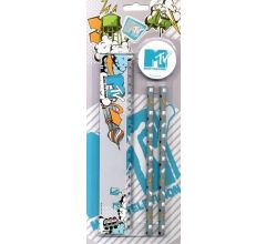 MTV Schijfset - Liniaal - Potlood - Gum