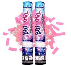 2 stuks Gender Reveal Rookkanon Roze Meisje - Confetti Kanon - Feest Shooter - Gender Reveal Party 