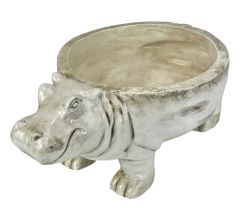 Schaal Hippo Nijlpaard Keramiek Donkergrijs 40 x 25 x 16,5 cm