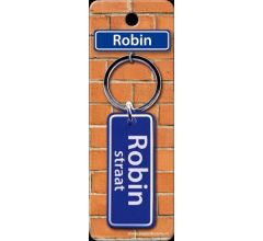 Paper Dreams Sleutelhanger Straatnaam Robin 9 Cm Staal Blauw
