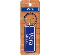 Paper Dreams Sleutelhanger Straatnaam: Vera 9 X 3 Cm Blauw