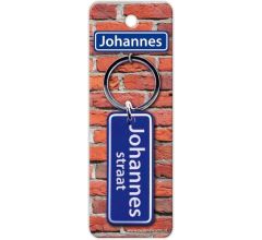 Paper Dreams Sleutelhanger Straatnaam Johannes 9 Cm Staal Blauw