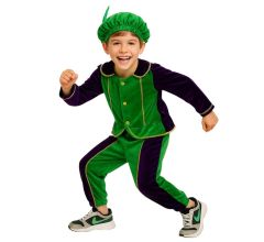 Pietenpak - Unisex - Met Gouden Bies - Incl. Baret - 6-8 jaar - Groen
