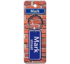 Paper Dreams Sleutelhanger Straatnaam Mark 9 Cm Staal Blauw