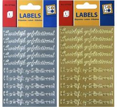 Peel off stickers - Hartelijk Gefeliciteerd - Zilver &amp; Goud - 100 stuks
