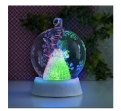 Kerst Led Glasbol Met Engel - Timer On/Off- 8 x 8 x 12 cm