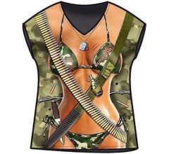 Benza T-Shirt - Military Zone - Sexy, Leuke, Grappige, Mooie - One size - Vrouw