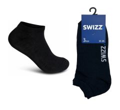 Swizz Sneakersokken 6 paar - Zwart - Maat 35/38