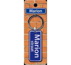 Paper Dreams Sleutelhanger Straatnaam Marion 9 Cm Staal Blauw