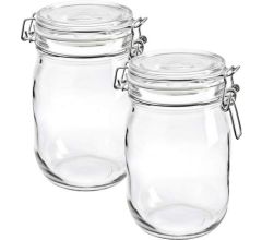 Weckpot - Voorraad pot - Transparant - 1 Liter - 2 stuks