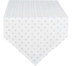 Clayre & Eef - Tafelloper - Tafelkleed - 100% Katoen - Kruissteek - Beige - 50 x 160 cm