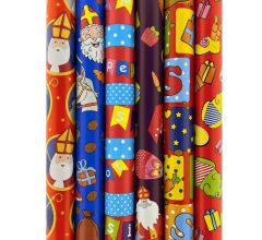 Sinterklaaspapier Inpakpapier Cadeaupapier Assortiment H2 - 70 cm x 3 meter - 5 rollen