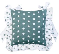Clayre & Eef stoelkussenhoes - CATCH A STAR - Grijsgroen - 40 x 40 cm