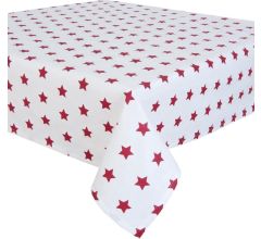 Clayre & Eef - Katoenen Tafelkleed - Sterren- 150 x 250 cm - Rood
