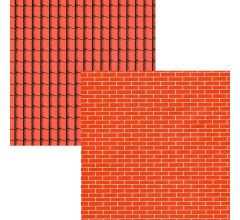 Stenen en dakpannen cadeaupapier inpakpapier - 6 rollen