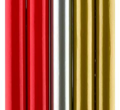 Assortiment cadeaupapier kadopapier inpakpapier - zilver,goud en rood - 70 cm x 2 meter - 5 rollen