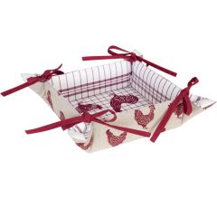Clayre & Eef - Broodmand met Kippen & Hanen motief - 20 x 20 x 8 cm