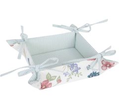 Clayre & Eef - Broodmand van katoen met veldbloemen - 20 x 20 x 8 cm