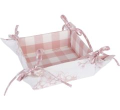 Clayre & Eef - Broodmand - Blossom - Lovely Flowers - Oudroze - 20 x 20 x 8 cm