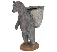 Beeld Bloempot Bernie De Beer - 45 x 19 x 36 cm - Kunsthars - Grijs