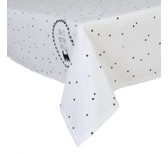 Tafelkleed - 100 % Katoen - Cat Lovers - Hartjes - 150 x 250 cm