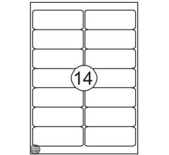 Benza Zelfklevende Etiketten op A4 Vel - 99,1 x 38,1 mm - 14 stickers per vel - 25 vel