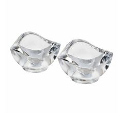 Spaas Theelichthouder Nedda Glas - Set van 2 - Luxe Glazen Waxinelichthouders - 8 x 8 x 5,5 cm