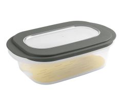 Sunware - kaas Vershouddoos met tray transparant zwart - 26,5 x 17,2 x 8 cm