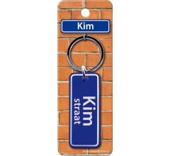 Paper Dreams Sleutelhanger Straatnaam Kim 9 Cm Staal Blauw