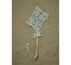 Kolony, Kapstok- ophanghaak, wit gietijzer, 16 x 9 cm, komt 5 cm naar voren.