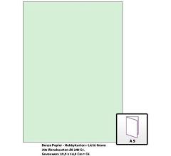 Benza Papier - Gekleurd Printpapier Hobbykarton 240 Gr. (Gram) A5 - Lichtgroen - 30 Stuks (Wenskaar