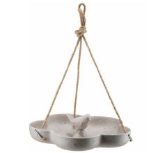 Grouw vogelvoeder Hanger - Vogelbadje - ECO Bamboe - taupe - 23 x 22 x 3.5 cm