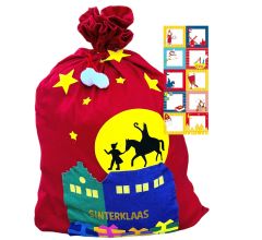 Zak Van Sinterklaas - Geschenkzak - 90 x 60 cm - Incl. 20 Naam-stickers