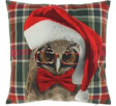 Sierkussen - Kerst - Uil - 45 x 45 cm