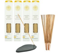 Wierook Aromatherapy Lemon 100 stokjes incl. Speksteen Wierookhouder