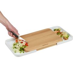 Nutrifresh houten snijplank uitschuifbaar 30.5 x 20.5 cm