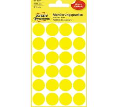 Huismerk Avery 3007 Ronde Etiket 18mm Geel - 96 Etiketten