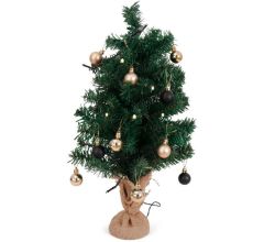 Kerstboom met verlichting en kerstballen 52 x 36 cm
