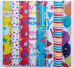 Assortiment 5 rollen luxe cadeaupapier inpakpapier voor kinderen en volwassenen Party - 200 x 70 cm