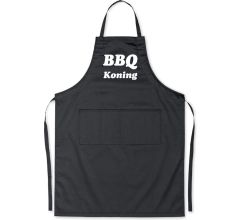 BBQ Koning - Luxe Schort Keukenschort met tekst - Zwart