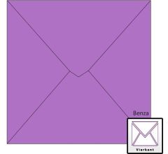 Benza Wenskaart Enveloppen - Vierkant 14 x 14 cm - Paars - 100 stuks